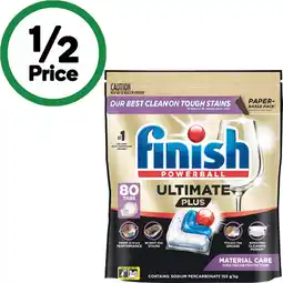Woolworths Finish Ultimate Plus Material Care Dishwasher Tablets offer