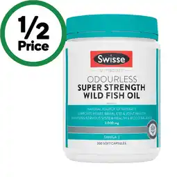 Woolworths Swisse Ultiboost Odourless Super Strength Wild Fish Oil 2000mg Capsules offer