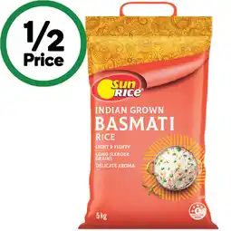 Woolworths SunRice Basmati or Premium Thai Jasmine Rice 5 kg offer