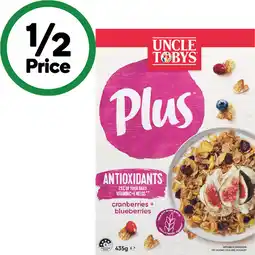 Woolworths Uncle Tobys Plus 410-435g or Nestlé Milo Cereal 330-350g offer