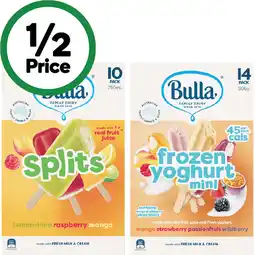 Woolworths Bulla Everyday or Variety Ice Cream Multipacks 472-750ml Pk 8-14 offer