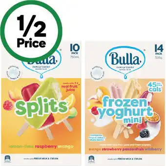 Woolworths Bulla Everyday or Variety Ice Cream Multipacks 472-750ml Pk 8-14 offer