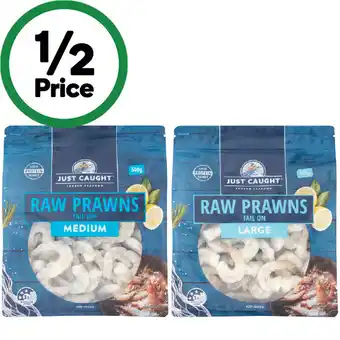 Woolworths Just Caught Raw Prawns Medium or Large 500g – From the Seafood Freezer offer