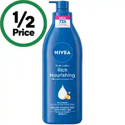 Woolworths Nivea Rich Nourishing 72h Moisturiser Body Lotion offer