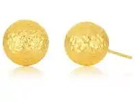 Shiels 9ct Yellow Gold Diamond-Cut 10mm Ball Studs 9y offer