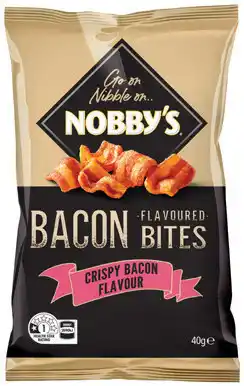 IGA Nobby’s Bacon Flavoured Bites 40g, Nobbyʼs Pork Crackle 50g or Twisties Cheese 40g offer