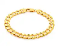 Shiels 9ct Yellow Solid Gold Heavy Curb 21cm Bracelet 220 Gauge with a Parrot Clasp offer