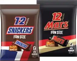 IGA Mars, Snickers or Maltesers Fun Size Pack 132‑192g Selected Varieties offer