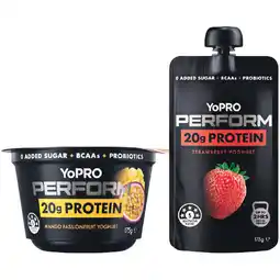 Woolworths YoPRO Perform Yoghurt Pot or Pouch 175g offer