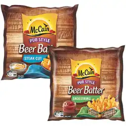 Woolworths McCain Beer Batter Chips or Wedges 750g offer
