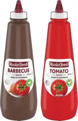 IGA MasterFoods Tomato or Barbecue Squeezy Sauce 920mL offer