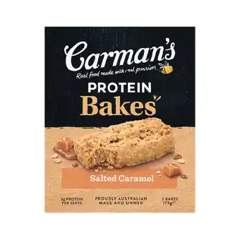 Woolworths Carman’s Protein Bakes or Energy Bars 175-200g Pk 4-5 offer