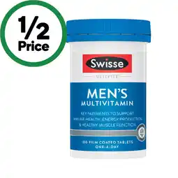 Woolworths Swisse Ultivite Men’s or Women’s Multivitamin Tablets Pk 100 offer