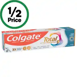 Woolworths Colgate Total Active Prevention Toothpaste offer