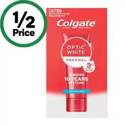 Woolworths Colgate Optic White Toothpaste offer