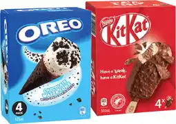 IGA Nestlé Kit Kat or Oreo Ice Cream 4 Pack Selected Varieties offer