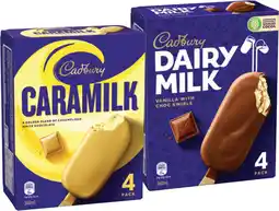 IGA Cadbury Ice Cream Sticks 4 Pack or Minis 6 Pack Selected Varieties offer