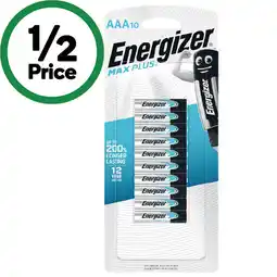 Woolworths Energizer Max Plus Batteries AA or AAA Pk 10 offer