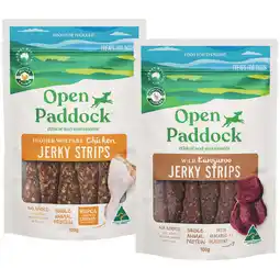 Woolworths Open Paddock Jerky Strips Dog Treats offer