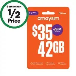 Woolworths amaysim $35 Starter Pack† offer
