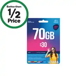 Woolworths Lebara $30 Starter Pack‡ offer
