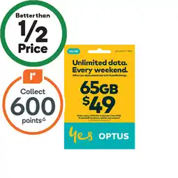 Woolworths Optus $49 SIM Starter Kit§ offer