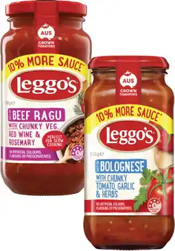 Coles Leggo's Pasta Sauce-550g offer