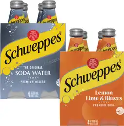 Coles Schweppes Mixers, Soft Drink or Mineral Water 4x300mL offer