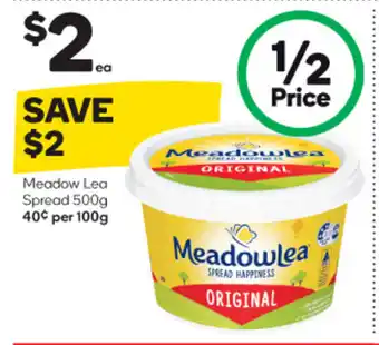 Woolworths Meadow Lea Spread offer