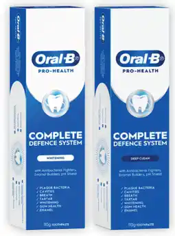 Coles Oral B Pro Health Advanced Deep Clean or Whitening Toothpaste 110g offer