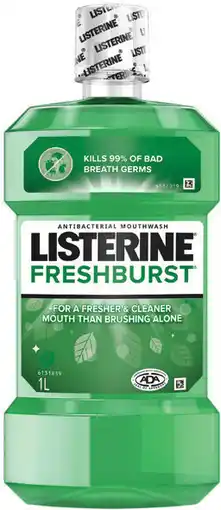 IGA Listerine Mouthwash Fresher & Cleaner Selected Varieties offer