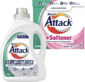 Coles Biozet Attack Plus Laundry Liquid 2 Litre or Powder 2kg offer