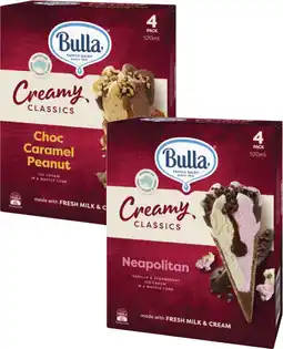 Coles Bulla Creamy Classics Ice Cream Cones 520mL offer