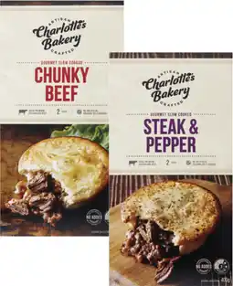 Coles Charlotte's Bakery Slow Cooked Beef Pies 400g offer