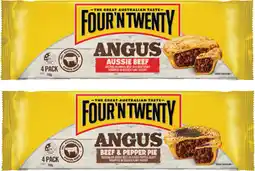Coles Four'N Twenty Angus Beef Pies 700g offer