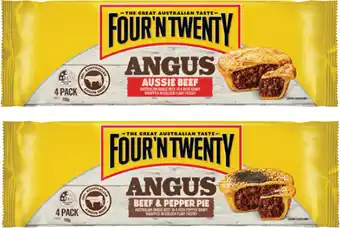 Coles Four'N Twenty Angus Beef Pies 700g offer