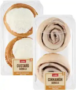 Coles Coles Bakery Cinnamon or Custard Scrolls 2 Pack offer