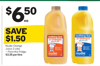 Woolworths Nudie Orange Juice 2 Litre offer