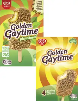Coles Streets Golden Gaytime Sticks 400mL offer
