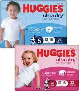 Coles Huggies Ultra Dry Bulk Nappies–54 Pack offer