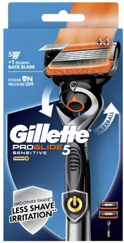 Coles Gillette Proglide 5 Sensitive Power Razor Kit with 1 Refill Blade 1 Each offer