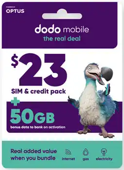 Coles Dodo $23 SIM + Credit Pack offer