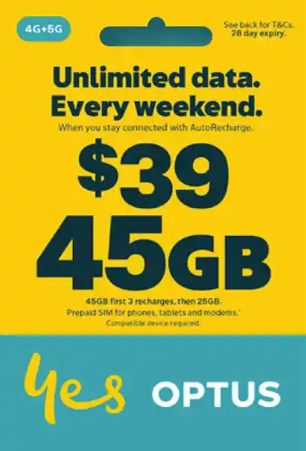 Coles Optus $39 Prepaid SIM Starter Kit offer