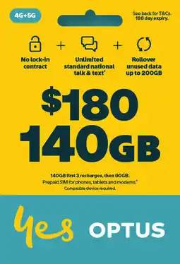 Coles Optus $180 Prepaid SIM Starter Kit offer