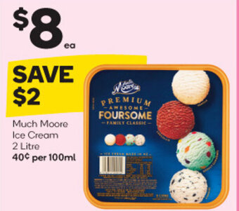 Woolworths Much Moore Ice Cream 2 Litre offer
