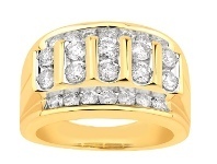 Shiels 9ct Yellow Gold Gents Ring with 2.00 Carat of Diamonds offer