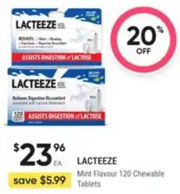 Healthy Life Lacteeze Mint Flavour 120 Chewable Tablets offer