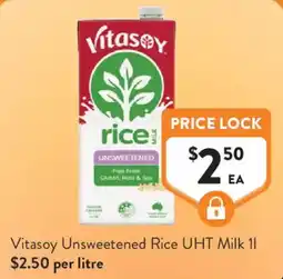 Foodworks Vitasoy Unsweetened Rice UHT Milk offer