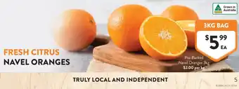 Foodworks Fresh Citrus Navel Oranges offer