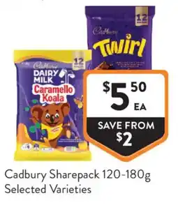 Foodworks Cadbury Sharepack Selected Varieties offer
